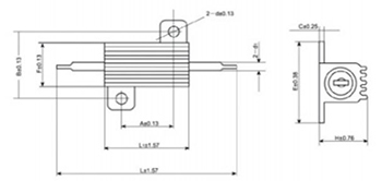 Resistencia de aluminio, serie RX600