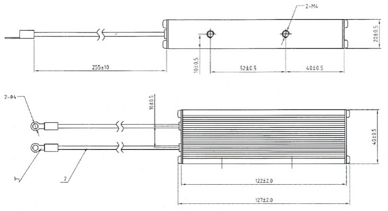 Resistencia de aluminio, serie RX19B